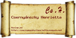 Csernyánszky Henrietta névjegykártya