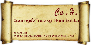 Csernyánszky Henrietta névjegykártya