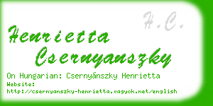 henrietta csernyanszky business card